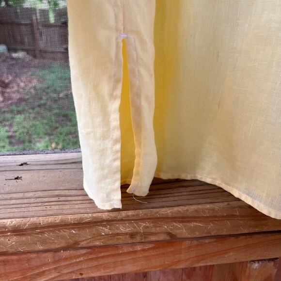 Carole Little Women's Butter Yellow 100% Linen Button Front Top Size 3X - Picture 4 of 8